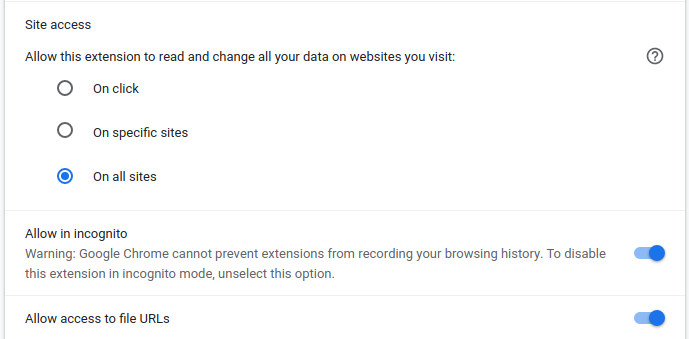 Chrome settings 2